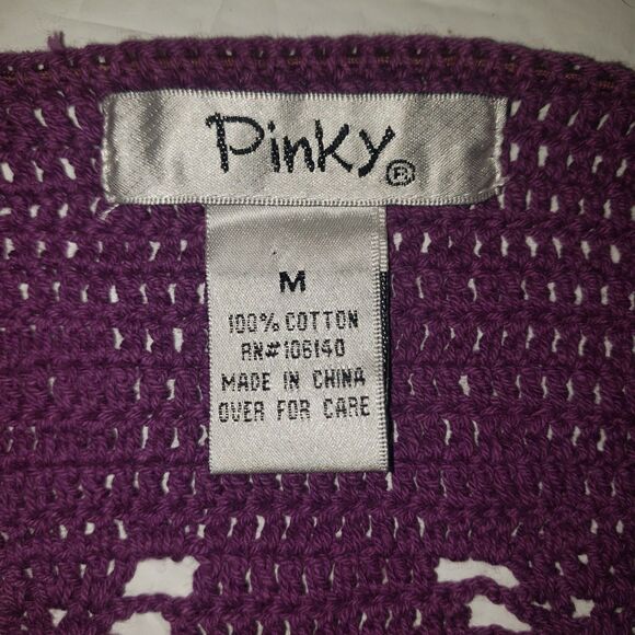 Vintage 90's Y2K PINKY Purple Crocheted Halter Top Womens Size Medium - Picture 4 of 7